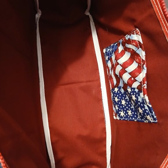 New Patriotic Stars & Stripes USA Sling Crossbody Purse Shoulder Bag Large 18x9x - Picture 14 of 14